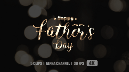 Metallic Gold Happy Father's Day Calligraphy Title Reveal