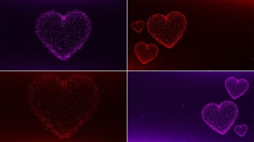 Abstract Glowing Particle Heart Animation