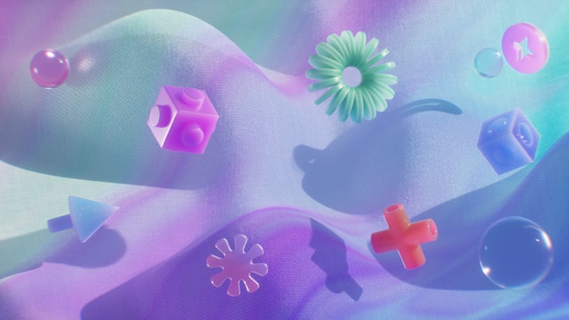 Floating Colorful Geometric Objects And Flowing Shape Motion Design ...
