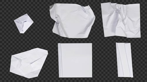 Realistic White Paper Folding Unfolding and Crumpling Transitions