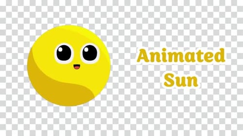 Cartoon Animated Sun Looped in 4k