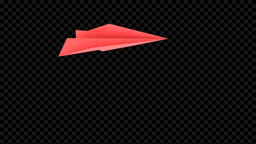 Animated Red Origami Paper Plane Flying Across Screen