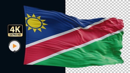 Namibia Flag 4K Loop Alpha