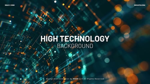 Abstract Futuristic Grid Data Flow Tunnel