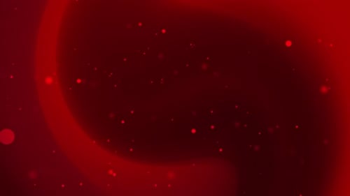 Abstract Red Background Swirl with Floating Glitter Particles