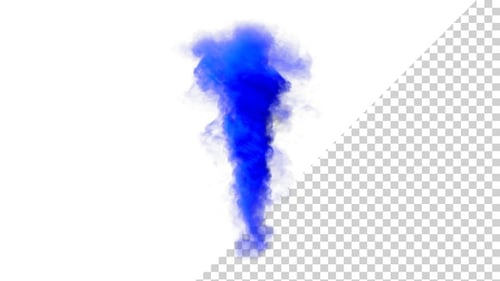 Rising Blue Smoke Alpha Channel Element