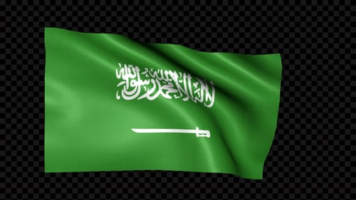 Saudi Arabia Flag Realistic Waving Loop Animation