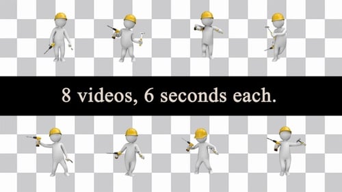 Animated 3D Worker Characters with Building Tools