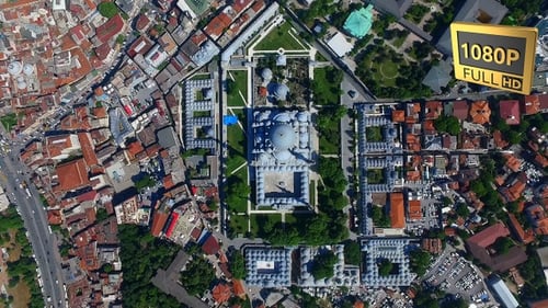 Aerial Big Mosque And City 17
