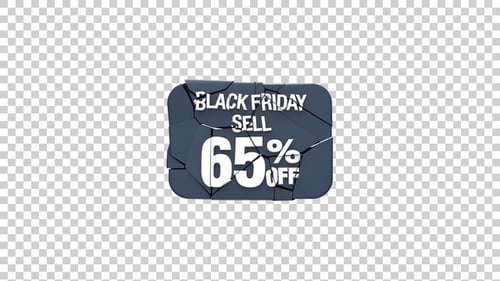 Shattering 3D Black Friday Sale Discount Badge