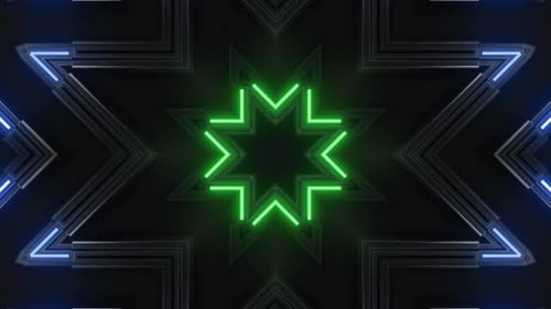 Dynamic Neon Geometric Patterns Loop Background