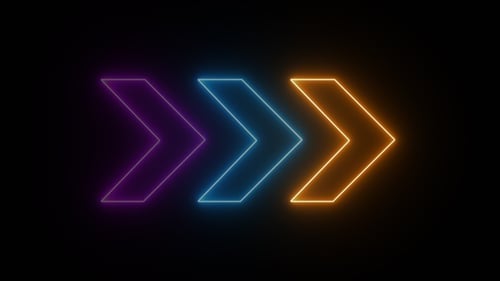 Arrow Signal Neon Icon Animation Background Loop
