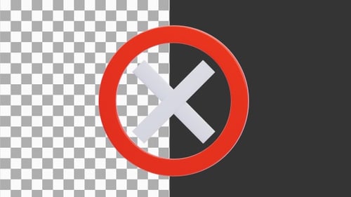 3D-Animation der blockierten weißen Linie Ui | Alpha-Kanal