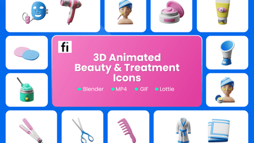 Modern 3D Animated Beauty and Treatment Icons Pack