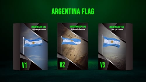 Waving Argentina Flag Loop With Multiple Camera Angles