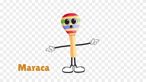 Animated Maracas - Musical Instrument Alpha + looped