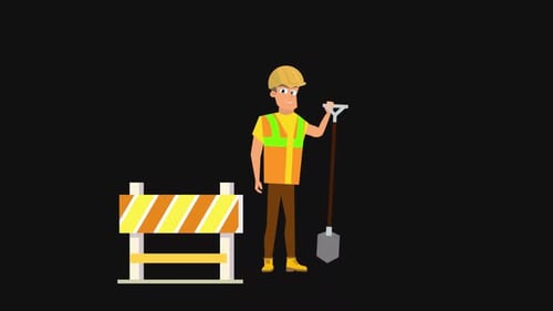 Construction Worker 2D | Alpha Channel