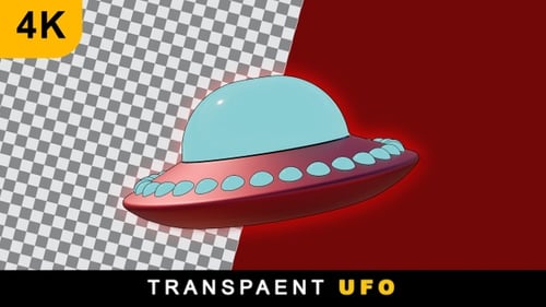 Animated Cartoon Flying Saucer UFO Transition Element