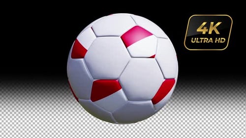 Fußball mit polnischer Flagge — Seamless Alpha Loop