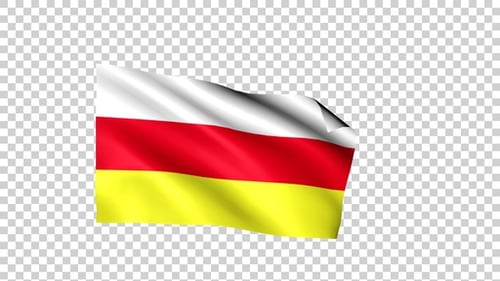 South Ossetia National Flag Waving Animation Loop