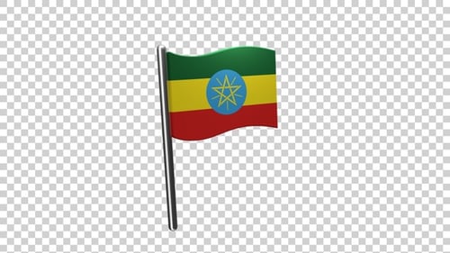 3D Waving Ethiopian National Flag Animation