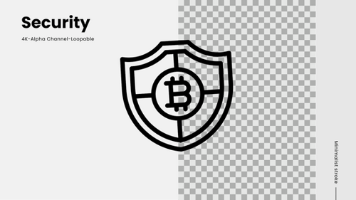Bitcoin Security Shield Icon Animated Loop