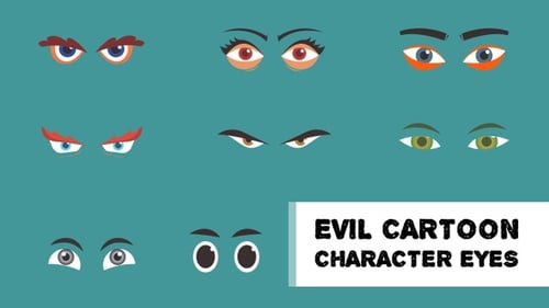 Animated Flat Design Emotional Cartoon Eyes Pack