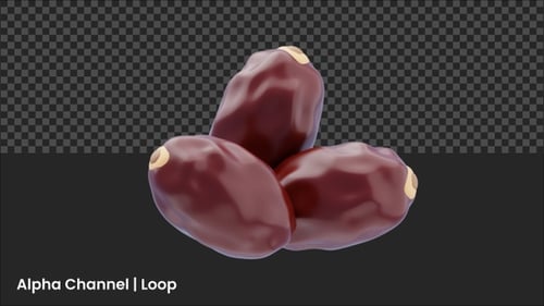 3D Rotating Dates Fruit Animation