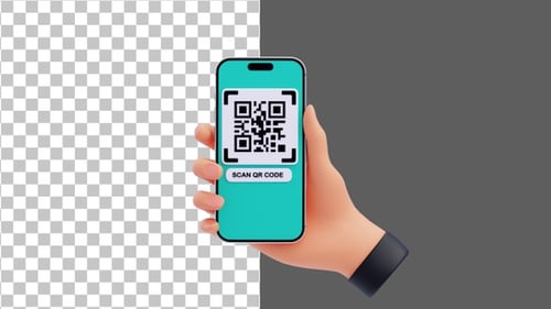 3D Showing a QR Code | Alpha Channel