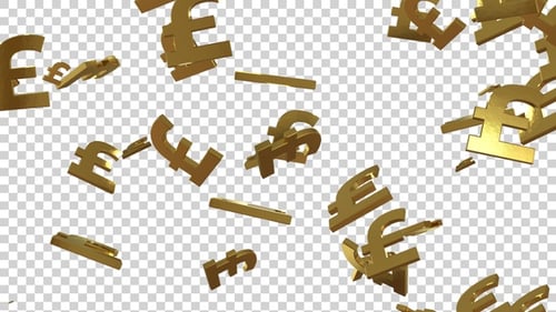 3D Pound Falling Golden