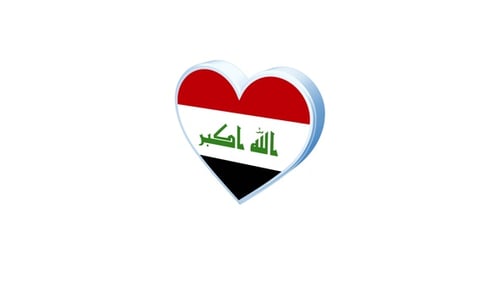 Irak-Flagge in Herzform