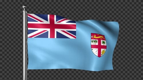 Fiji Flag Waving Realistic Loop