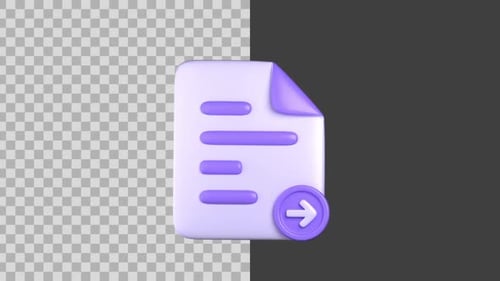 3D Animated Export Document Icon