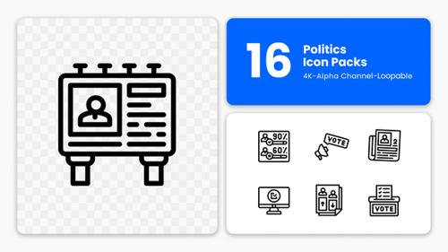 Animated Politics and Election Outline Icon Pack