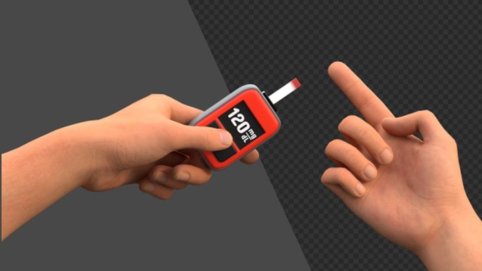 3D Animation of Blood Sugar Level Measurement Using a Glucometer ...