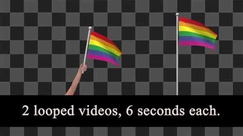 Waving Pride Rainbow Flag Animation Pack