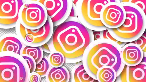 Animated Instagram Logos Social Media Background