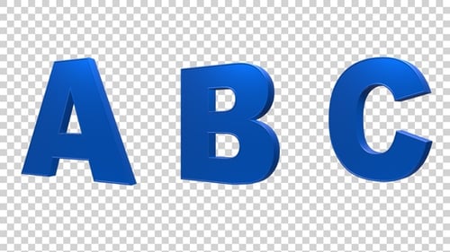 Animated 3D Blue Geometric Alphabet Letters Pack