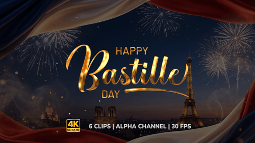 Animation de texte Joyeux 14 juillet