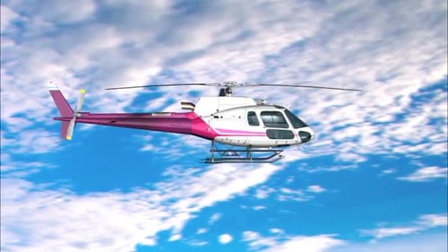 Flying 3D Helicopter Animation with Alpha Channel