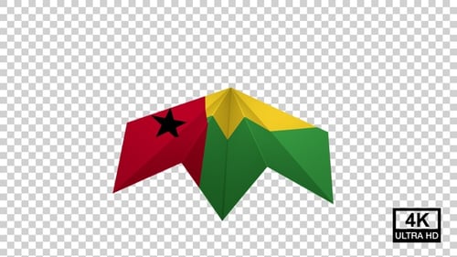 Avion en papier du drapeau de la Guinée-Bissau