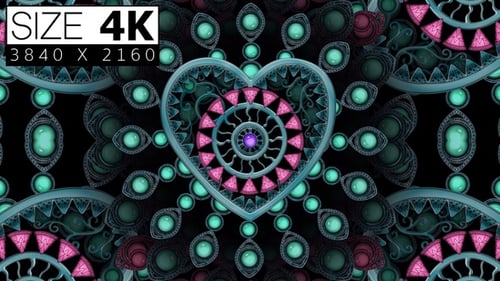 Decorative Jewel Heart Mandala Loop Background