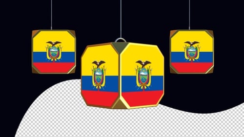 Ecuador Flag Box Shattering Reveal Animation
