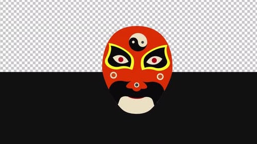 Chaina Chinese Devil Mask | Alpha Channel