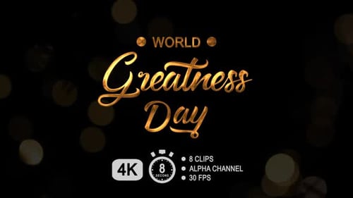 Animated Golden Calligraphy Text for World Greatness Day