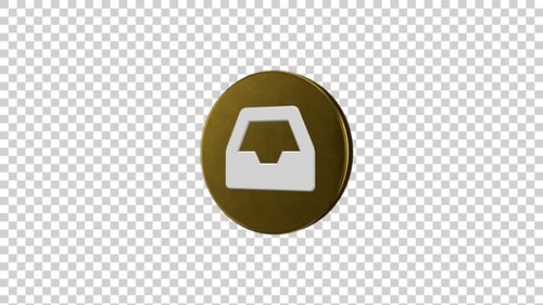 Animated 3D Gold Box Icon Logo Reveal