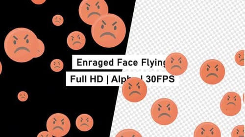 Animated Angry Face Emojis Flying Overlay
