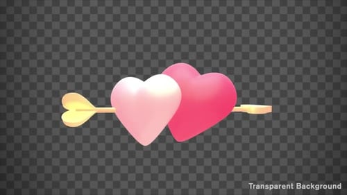 Isolated Hearts With Arrow Object