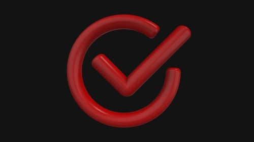 Smooth 3D Red Check Mark Confirmation Icons