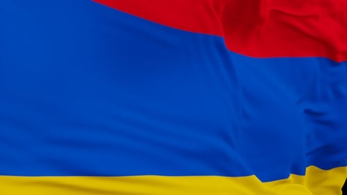 Waving Armenian Flag with Alpha Channel